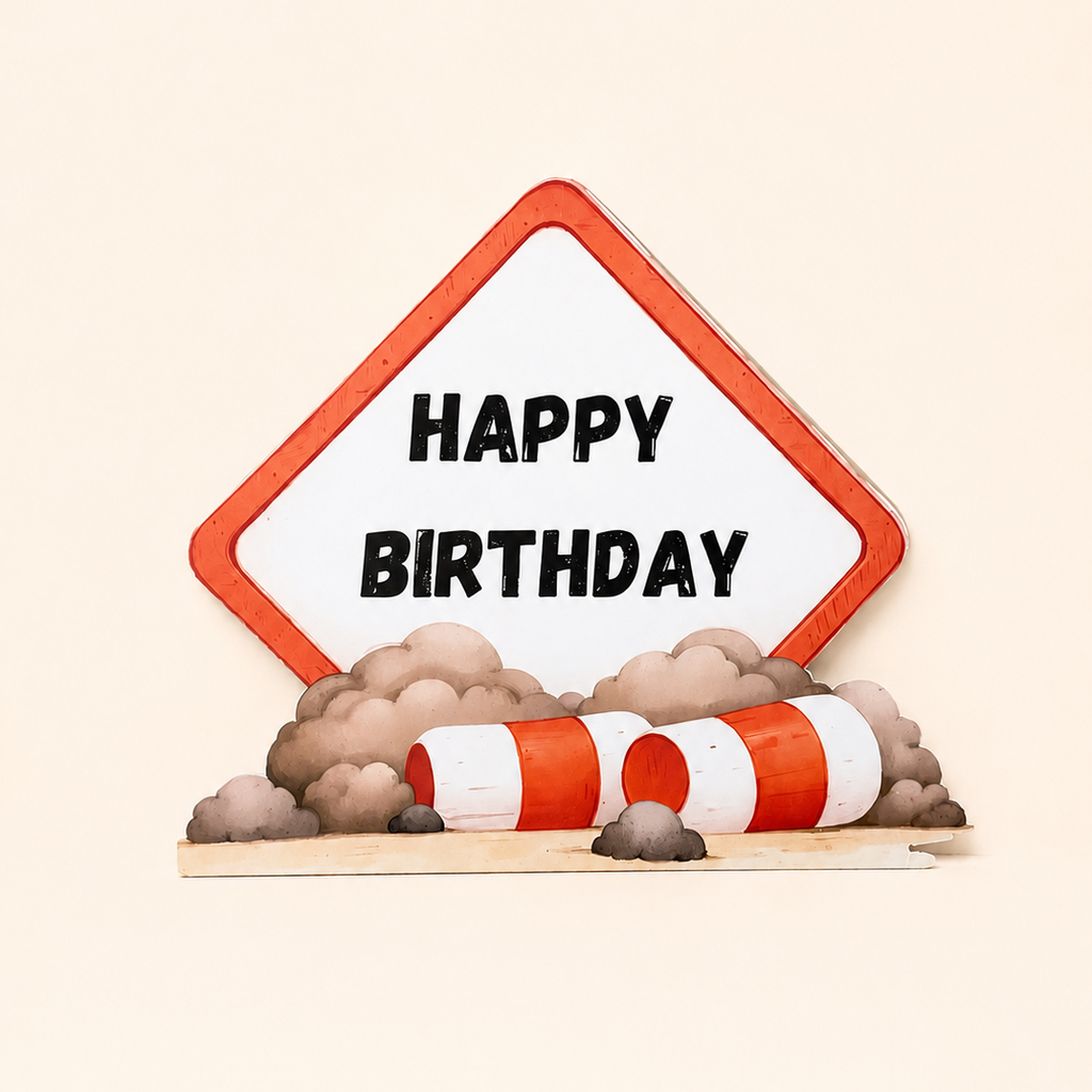 Cardipop "Panneau chantier Happy Birthday"