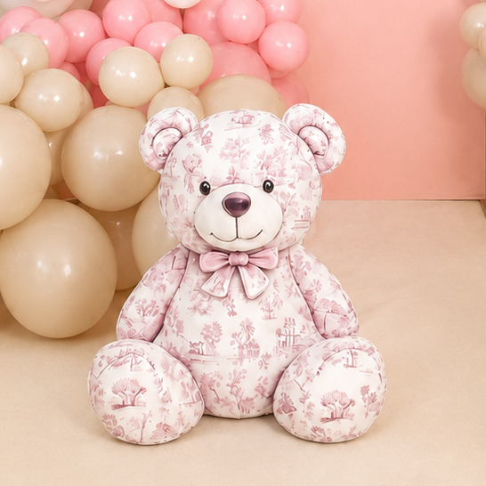 Cardipop "Lily l'oursonne doudou Toile de Jouy"